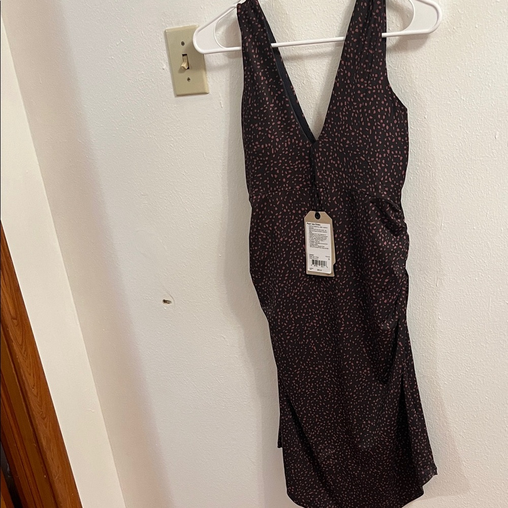 Prana brown and Pink Backless Dress pearl isla dress